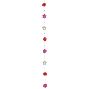 Muschelkette 100 cm, "Blumen" pink-weiß-rot