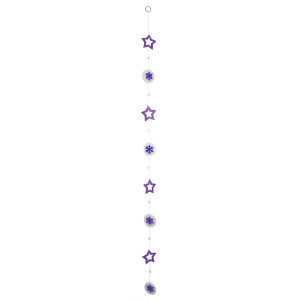 Muschelkette 100 cm, "Sterne" lila