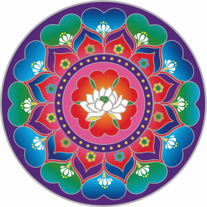 Fenstermandala groß "Lotus Heart Mandala"