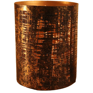Creative Tealights Zylinder schwarz/gold 13x10 cm
