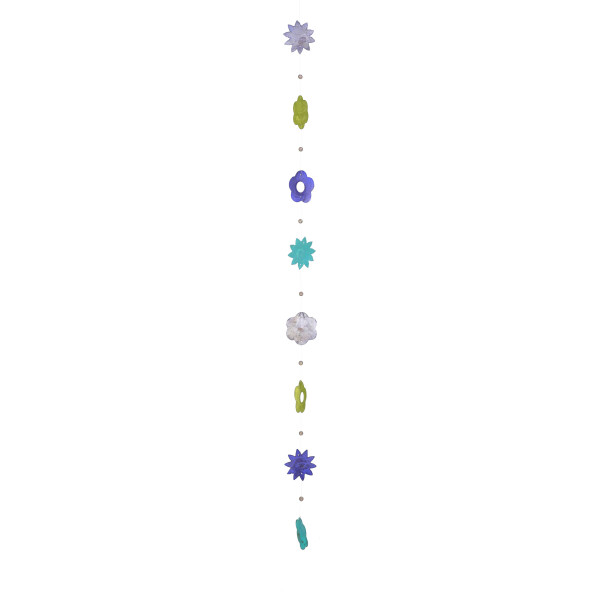 Muschelkette Blumen blau-grün-türkis