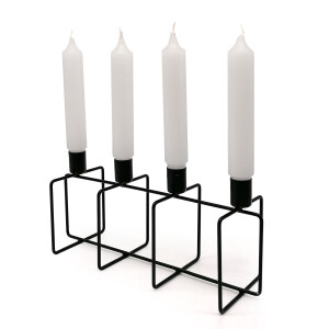 Kerzenständer 4er, Metall, schwarz matt - 30cm -...