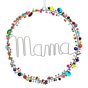 Perlenkranz Ø 20cm, Schriftzug "Mama", bunt