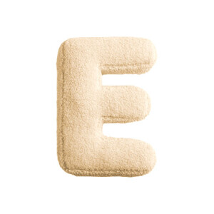 Buchstabenkissen "E" wollweiss