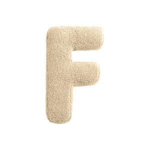 Buchstabenkissen "F" wollweiss