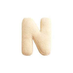 Buchstabenkissen "N" wollweiss