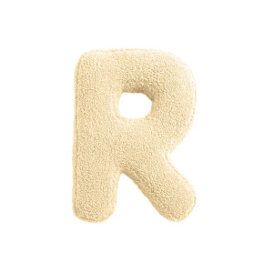Buchstabenkissen "R" wollweiss