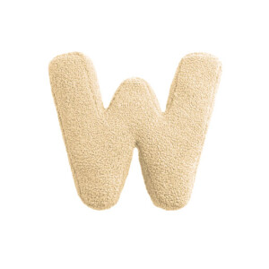Buchstabenkissen "W" wollweiss