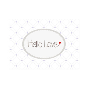 Postkarte Quer "Hello Love"