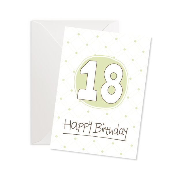 Doppelkarte Hoch "Happy Birthday 18"