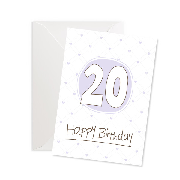 Doppelkarte Hoch Happy Birthday 20