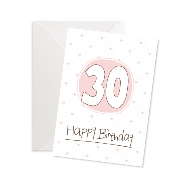 Doppelkarte Hoch Happy Birthday 30