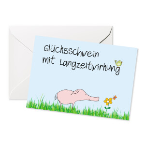 Doppelkarte Quer "Glücksschwein"