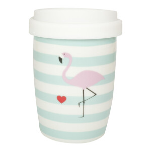 Coffee to Go Becher klein Flamingo