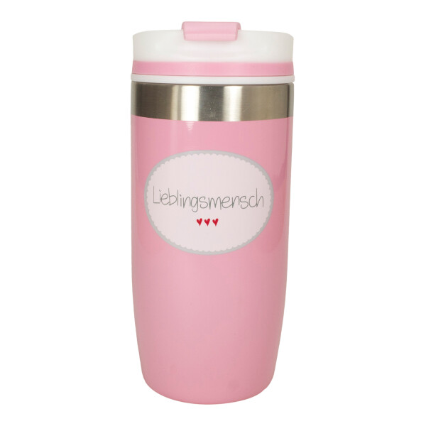 Thermobecher to Go  Lieblingsmensch rosa