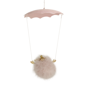 Engel Felicitas hängend mit Schirm 26 cm rosa