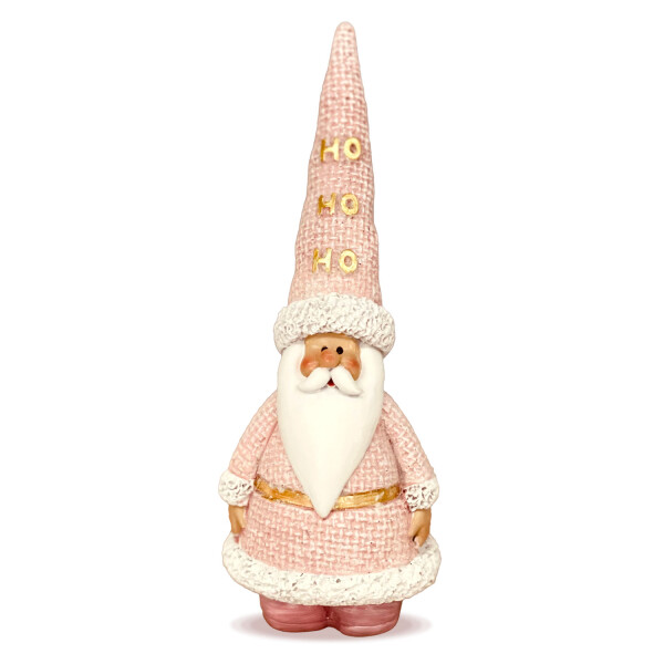 Weihnachtsmann Nico groß  rosa/gold 6cm x 5cm x 15.5