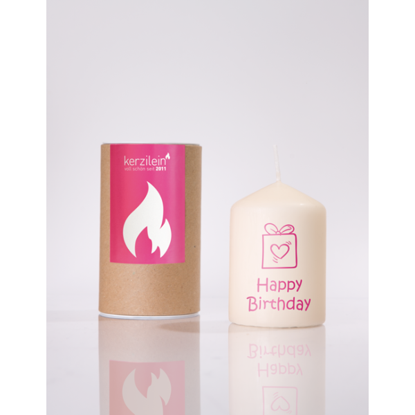 Flämmchen "Happy Birthday Paket" pink