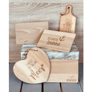 Brettchen Herz aus Holz mit Lederhänger "Liebe...