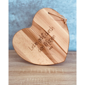 Brettchen Herz aus Holz mit Lederhänger "Liebe...