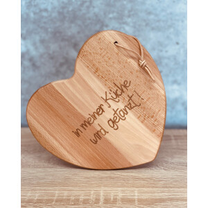 Brettchen Herz aus Holz mit Lederhänger "In...